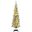 Sapin de Noël artificiel mince de 5 pi avec 110 lumières DEL blanc chaud et 294 pointes, pour décoration de Noël, vert-175108643