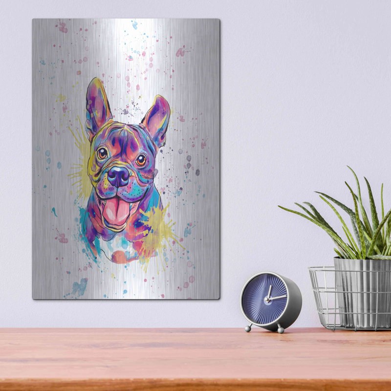 Luxe Luxury Art ', aquarelle colorée, bouledogue français, aquarelle colorée, bouledogue français par - on, L 12 po x H 16 po