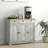 Sideboard With Solid Wood Countertop, Modern Kitchen Storage Cabinet, Coffee Bar Cabinet With 3 Drawers, Doors And Adjustable Shelf-1271052938
