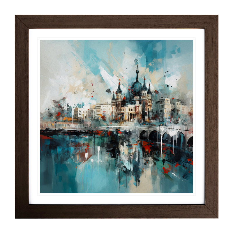 City Of Brighton Abstract Expressionism No.2 - Framed Print, Walnut