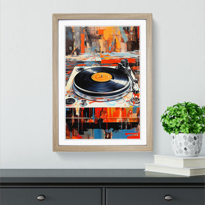 Record Player Informel - Single Picture Frame Print on Wood