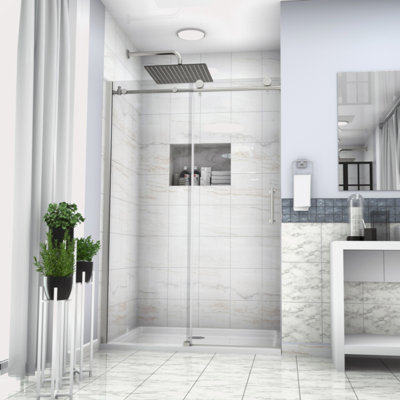 Paroi de douche coulissante simple H 48 po x H 76 po