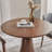 Nut-brown Round Solid Wood Dining table-211085936