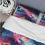 Ensemble de housse de couette abstraite mauve et bleu céleste Aura Camouflage I - polyester en microfibre-740801890