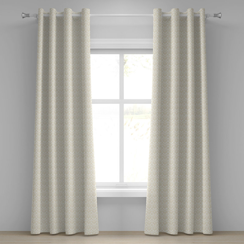 Rideau de fenêtre décoratif rouge à œillets à 2 panneaux Red Barrel Studio®, 50 po x 63 po, brun clair, L 50 po x L 108 po