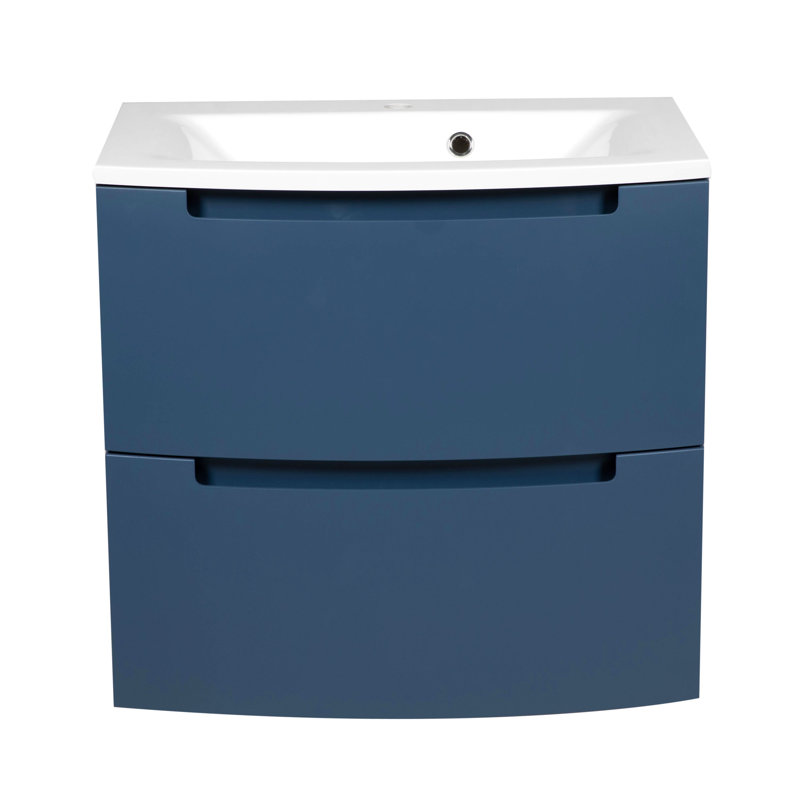 Kaleema 39.3'' Single Bathroom Vanity with Acrylic Top, Blue Mat