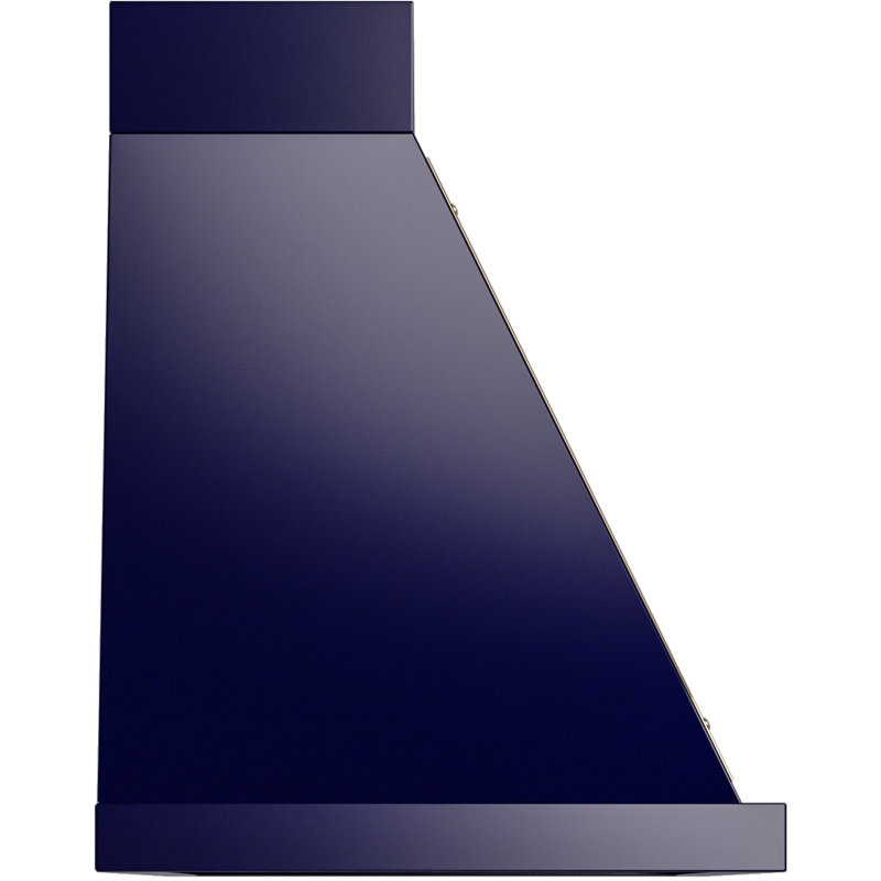 ILVE Nostalgie II Series Noblesse 48 inch Wall Mount Range Hood with 600 CFM, Midnight Blue/Brass
