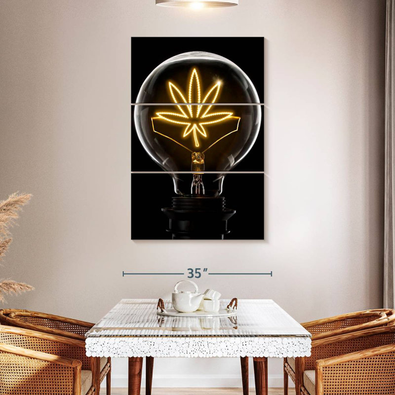 Marijuana Leaf Lightbulb, 50" H x 32" W