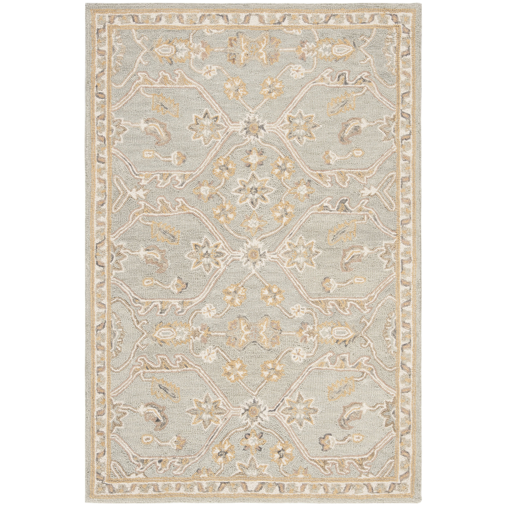 Airlie Oriental Handmade Tufted Wool Area Rug in Slate/Beige, Rectangle 3' x 5'