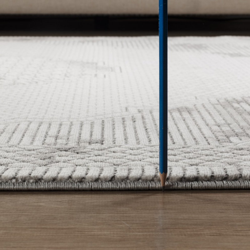 Geometrix GC_DIM1004 Gray 2 Ft. 7 In. X 9 Ft. 10 In. Area Rug, Runner 2'7" x 9'10"