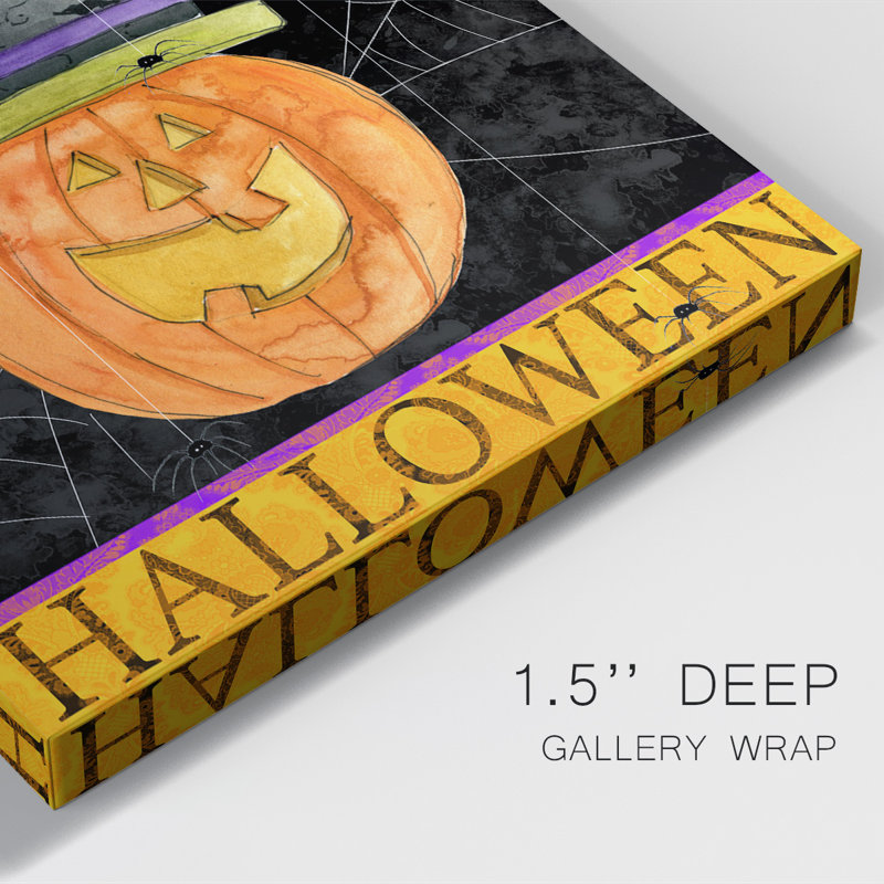 Joyeux Halloween, impression sur toile tendue, H 27 po x l 18 po x P 1 po