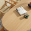 Table de salle à manger ovale en bois massif Burlywood-1673281199