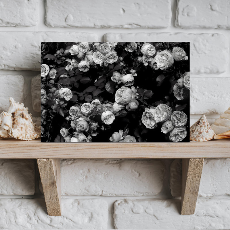 Roses, art mural contemporain abstrait, 12" H x 18" W
