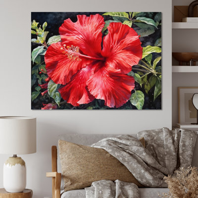 " Red Tropical Hibiscus Harmony I "