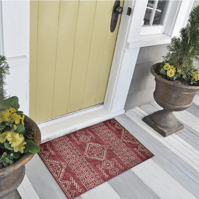 Anazia Chenille Washable Southwestern Indoor / Outdoor Rug