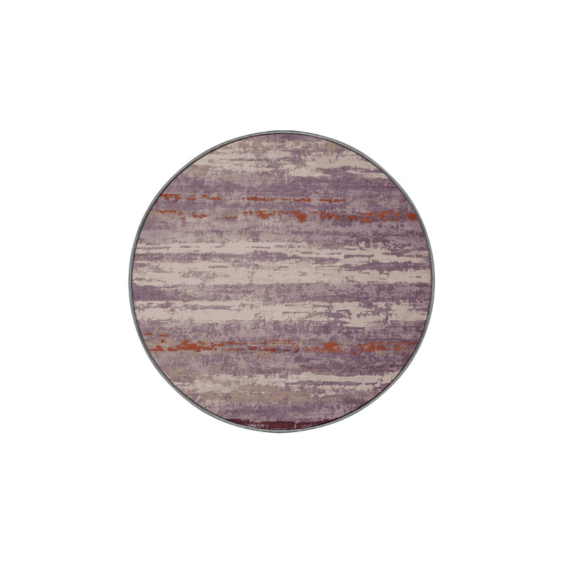 Machine Washable Gray Area Rug, Round 8'