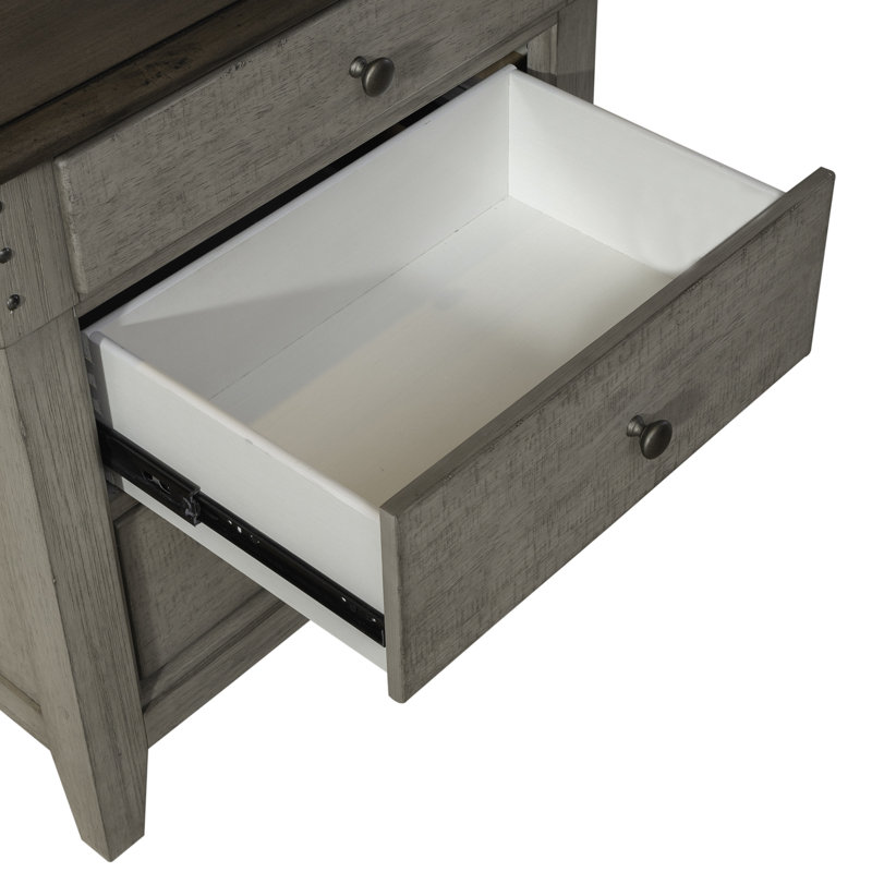 Ensemble de lit grand et deux tables de chevet Cathleen, Grand