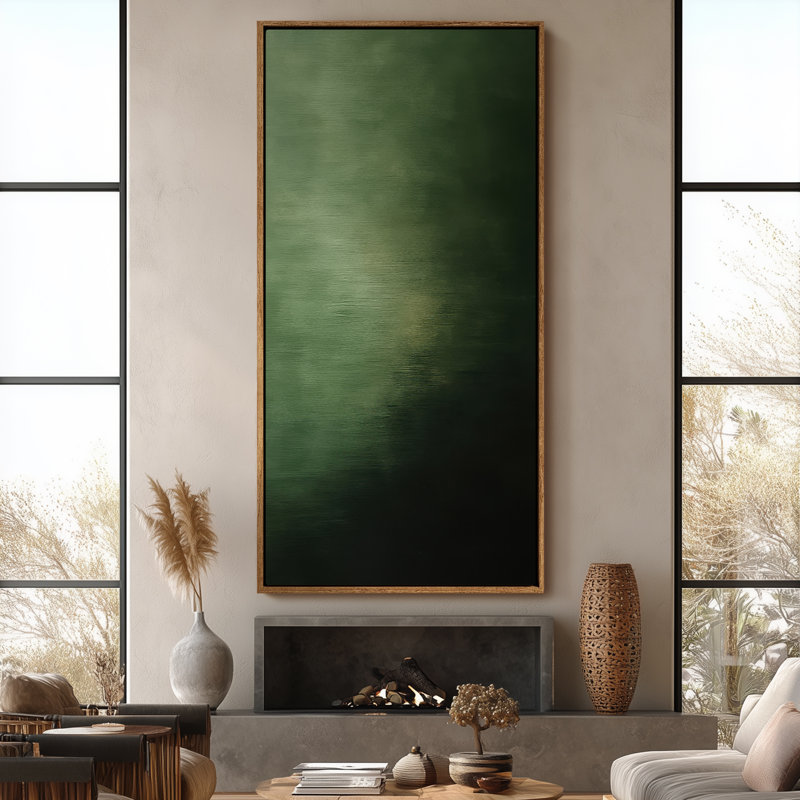Très grand art mural rétro encadré pour art classique, Naturel, H 60 po x l 30 po