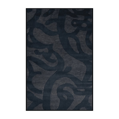 Tapis abstrait gris lavable à la machine