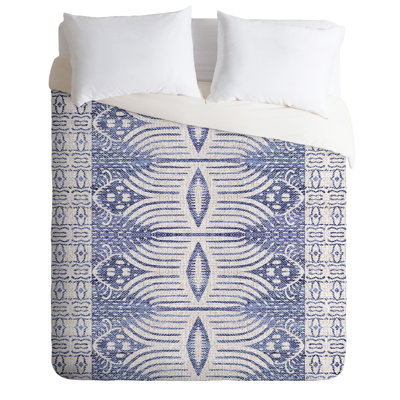Housse de couette moderne en microfibre bleue
