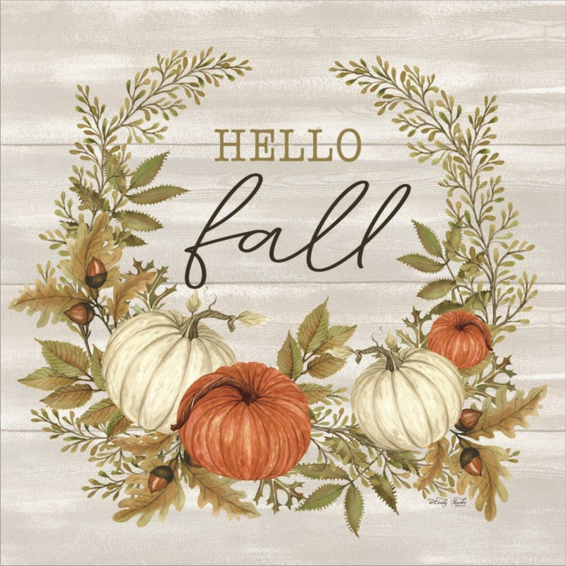«Hello Fall» par Cindy Jacobs, art mural encadré