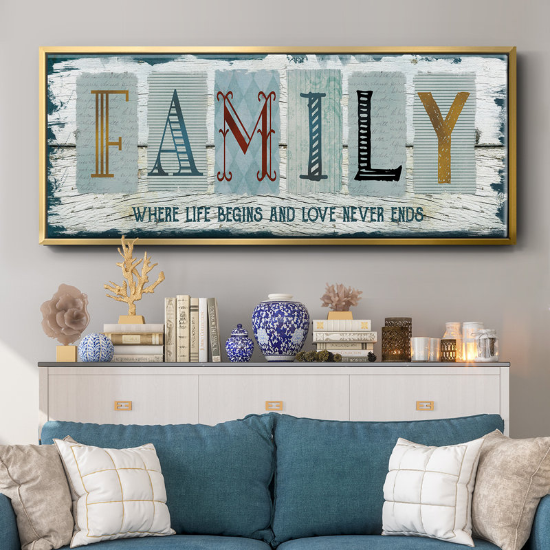 «Family Where Life», toile encadrée, H 20 po x l 50 po