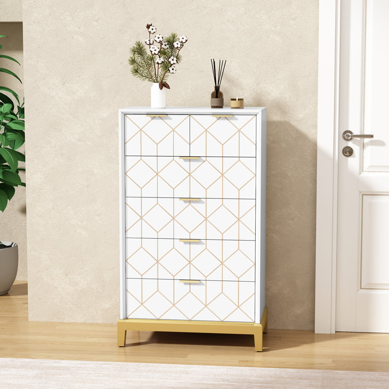Marshayla 26.4'' W 6 - Drawer Dresser, White