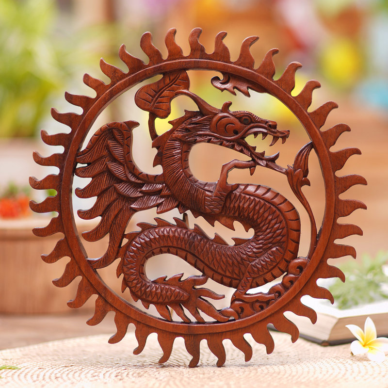 Panneau de relief mural en bois Bungalow Rose Dragon Age