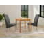 Madelynn Oak Solid Wood Top Metal Base Dining Table