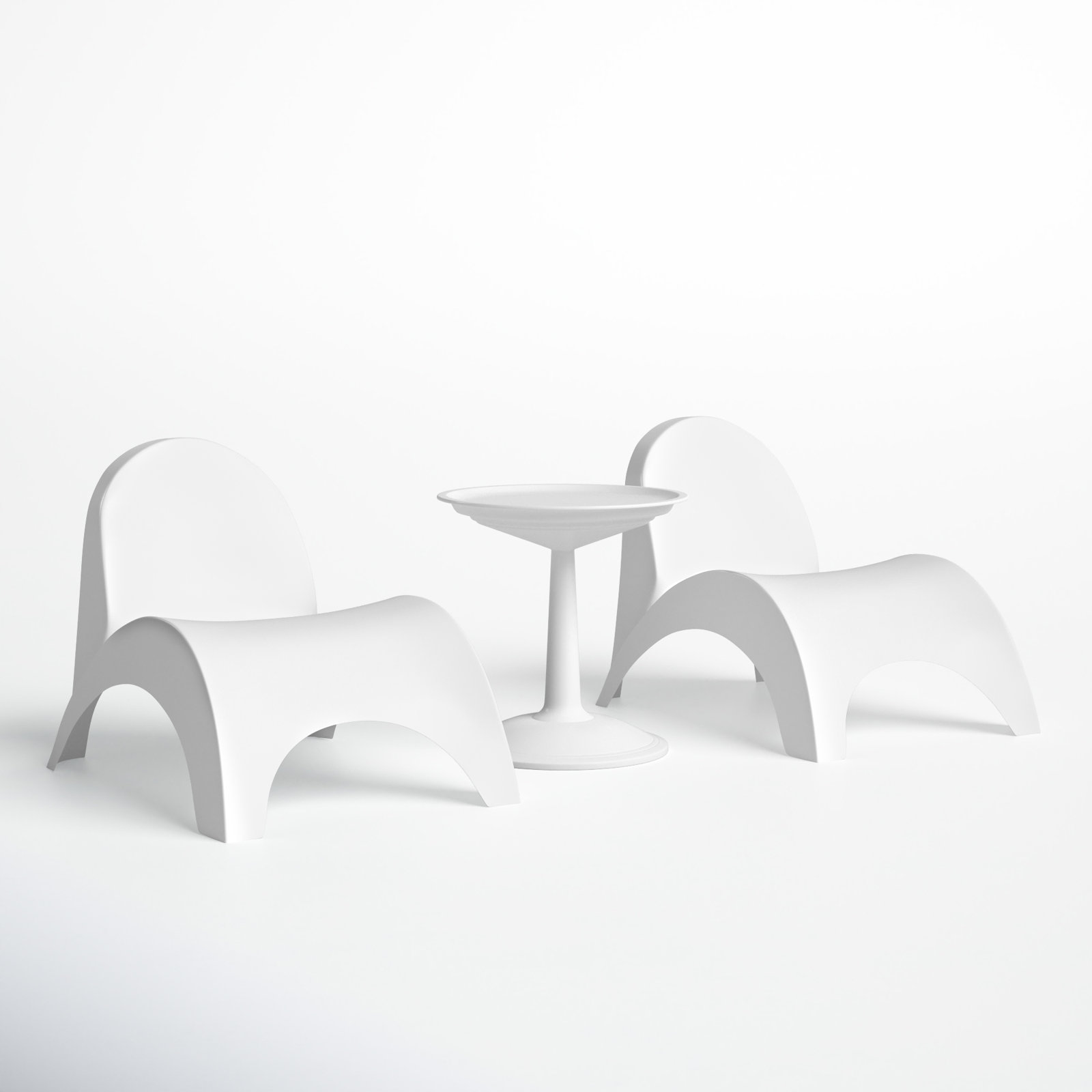 Ameswood 25" Patio Chaise Lounge Set, White/White