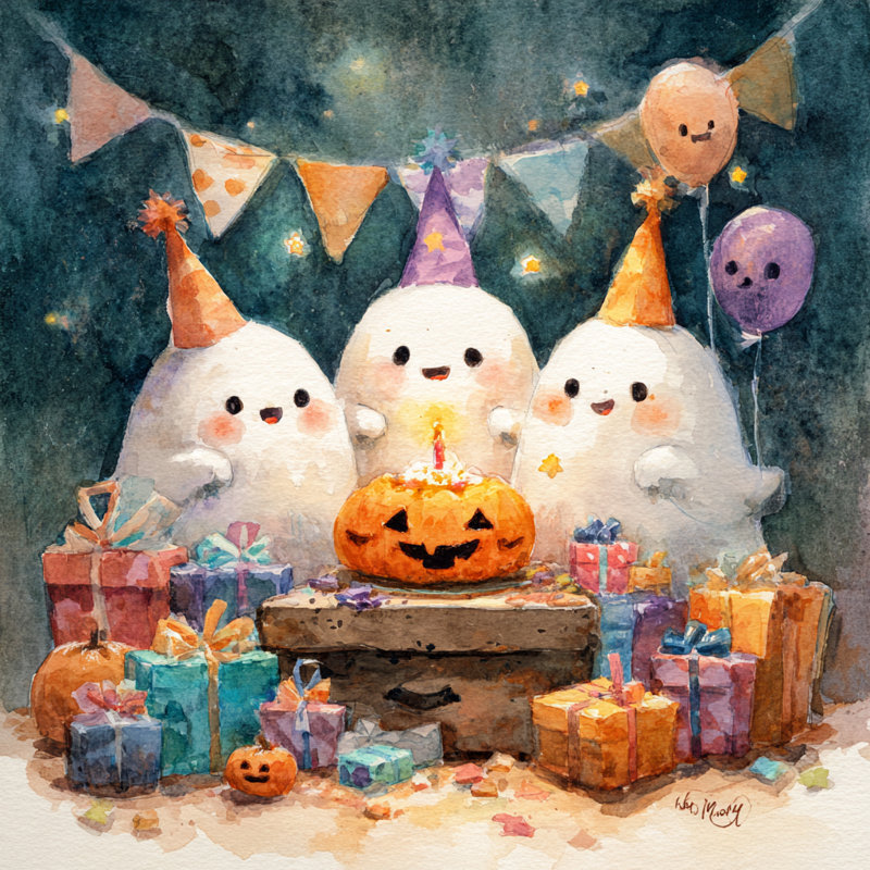 Art mural Ghostly Birthday Bash