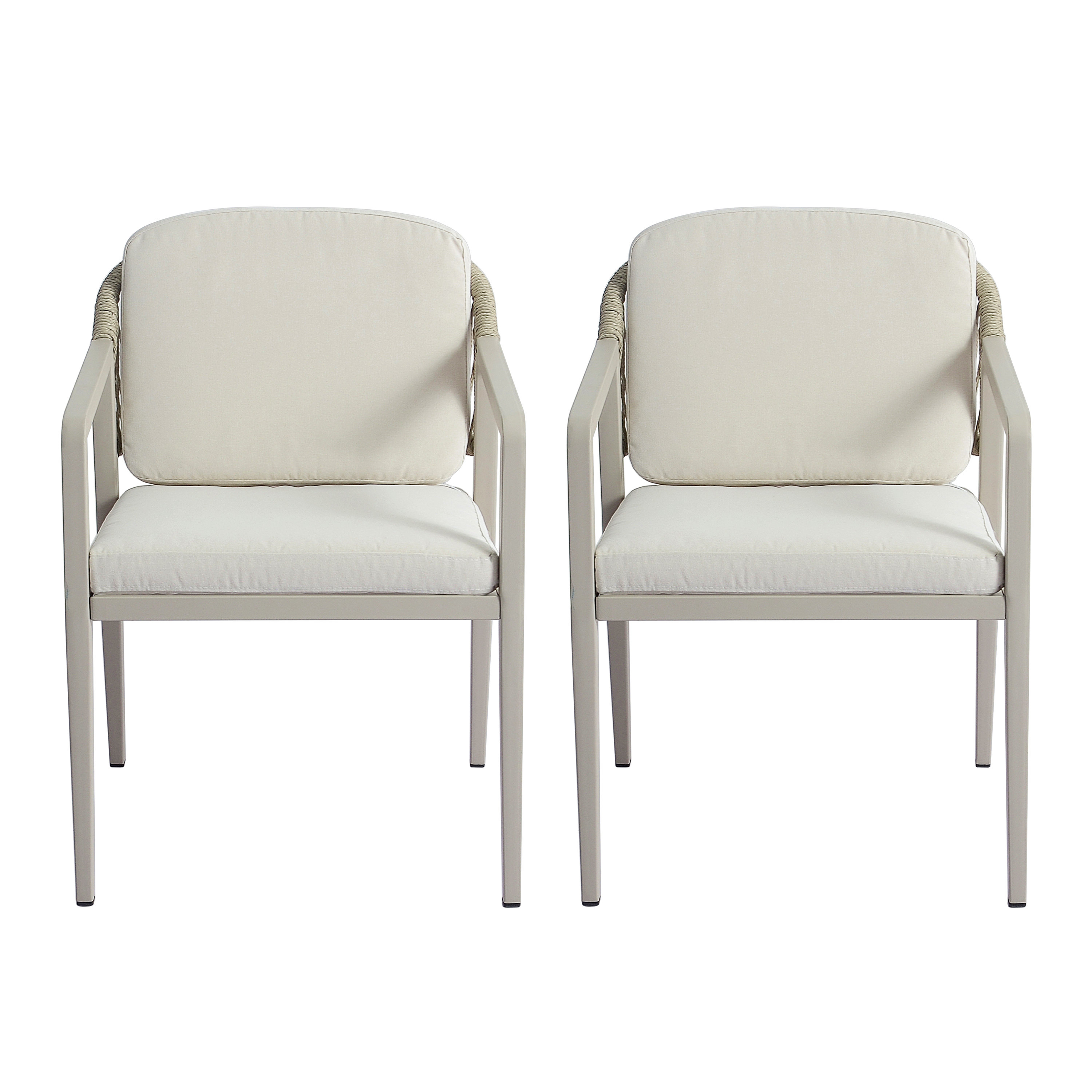 Latitude Run® Outdoor Dining Chair Set Of 2, Wicker Rattan Woven Patio ...