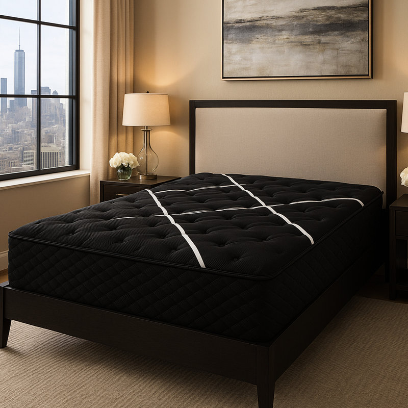 Très grand matelas avec approche de refroidissement double, mousse à mémoire de forme pour la gestion de la chaleur, fermeté du support, unité à ressorts enveloppés individuellement de qualité moyenne merveilleuse, 12 pouces de hauteur, 76 de largeur, 80 de longueur, 106 lb,