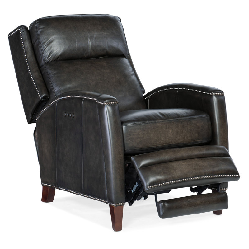 Dunsten Leather Manual Recliner, Manual, Dark Brown Genuine Leather