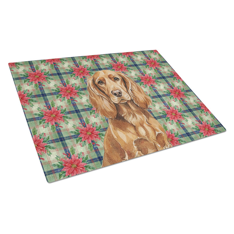 Planche à découper Boykin Spaniel Christmas PoinsettIas