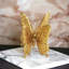 Sculpture double papillon en fonte dorée