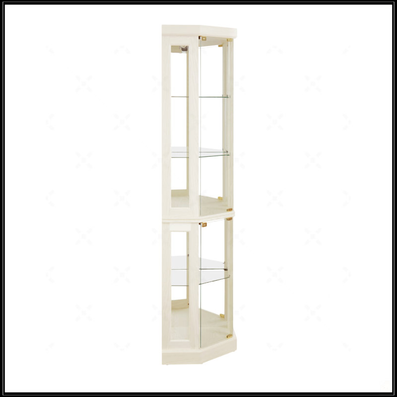 Vitrine d'angle vitrée d'angle, Blanc antique