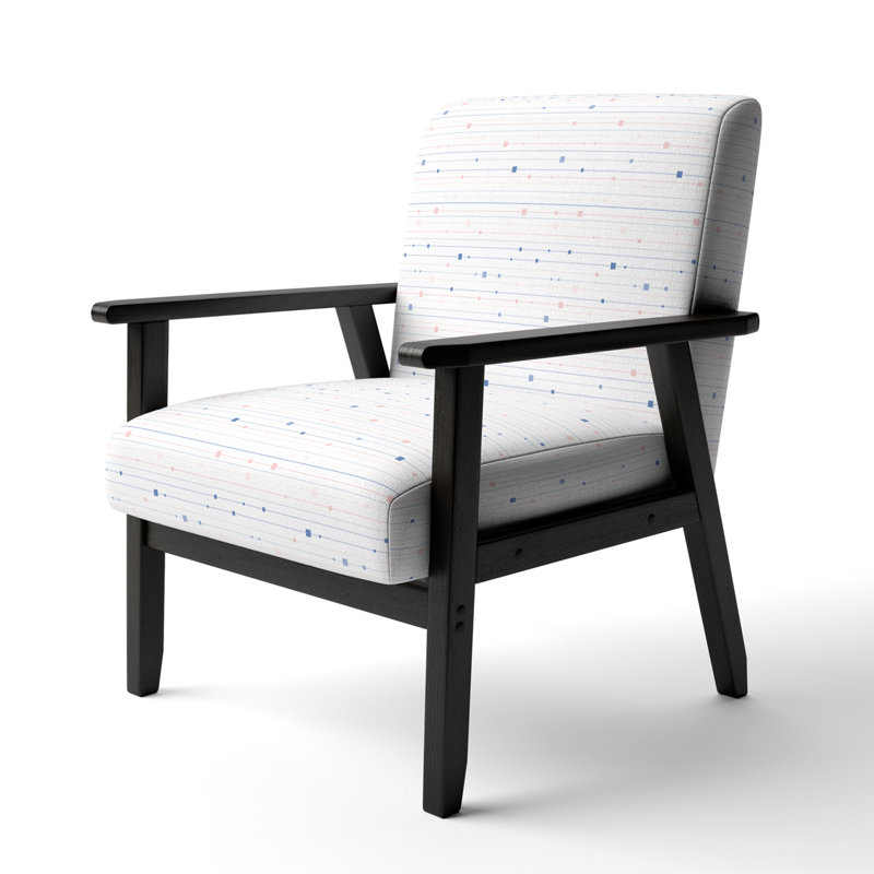 Fauteuil d'appoint rembourré à motif horizontal à rayures blanches
