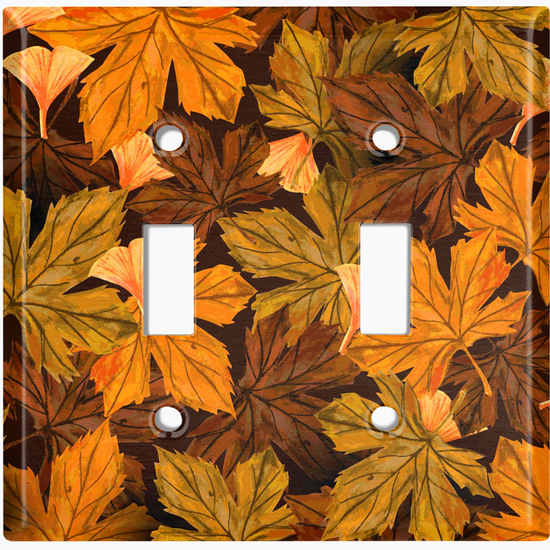 Flower Autumn Paint Print 2 - Gang Toggle Light Switch Standard Wall Plate