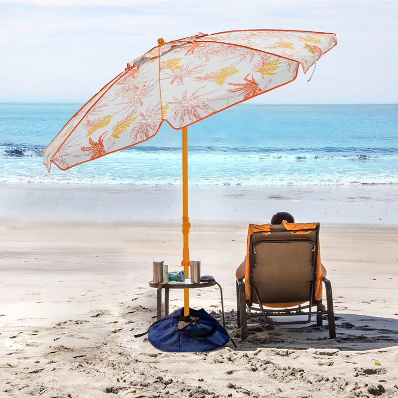 Parasol de plage 5 pi 4 po Moncher, Orange
