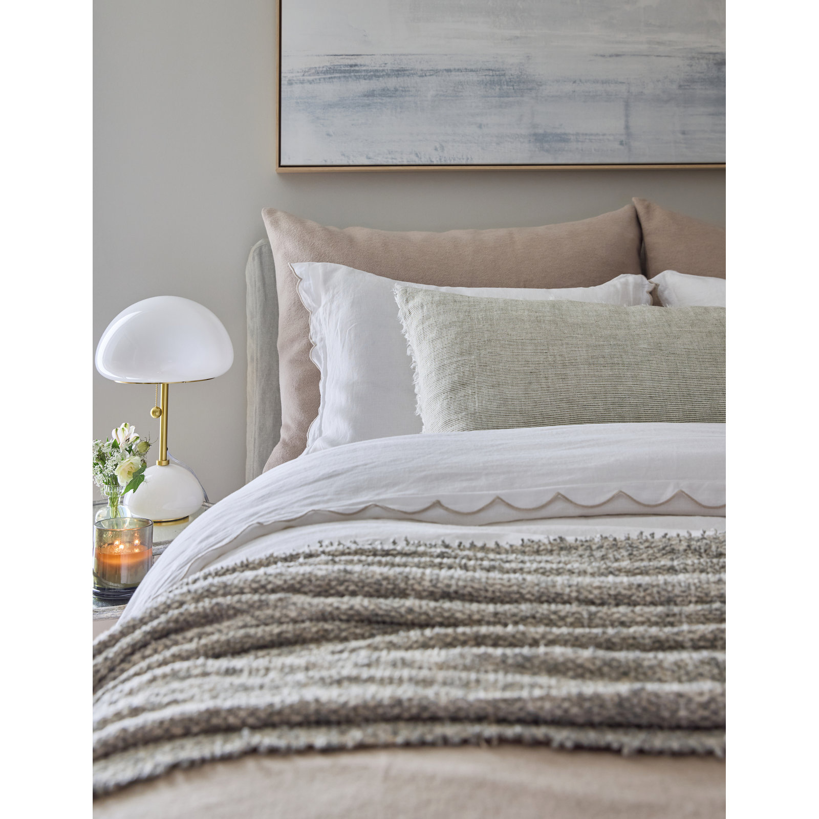 Mandy 28" x 28" Cotton Throw Pillow, Taupe