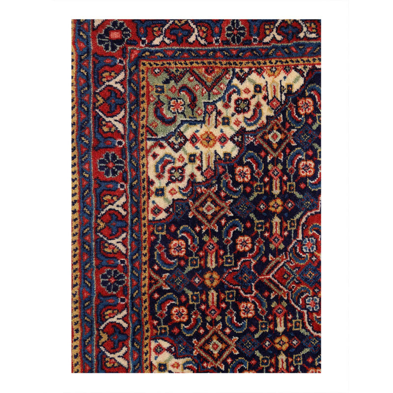 Navy Blue fine Hand knotted sarouk rug 2'2"X 2'7'