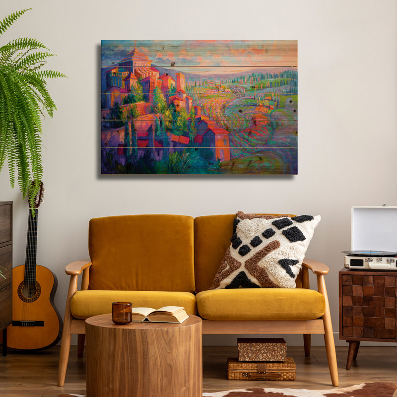 Impression d'art mural en bois - Lavande magique par Dorothy Fagan, H 18 po x l 26 po