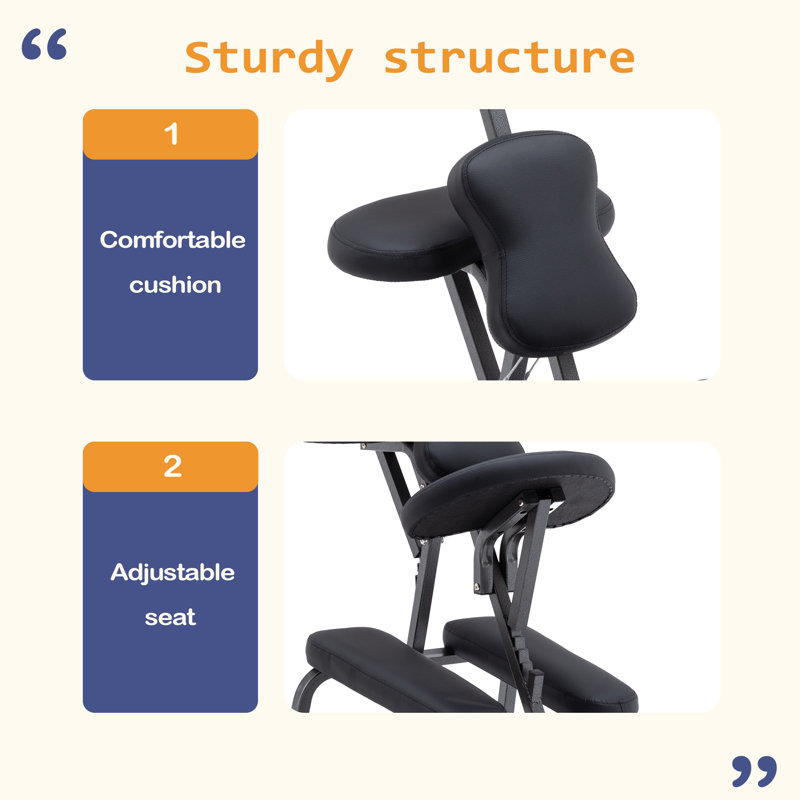 Fauteuil de massage portatif facile à assembler pour tatouer et spa avec berceau réglable avec sac de transport facile à assembler, idéal pour une utilisation en salon