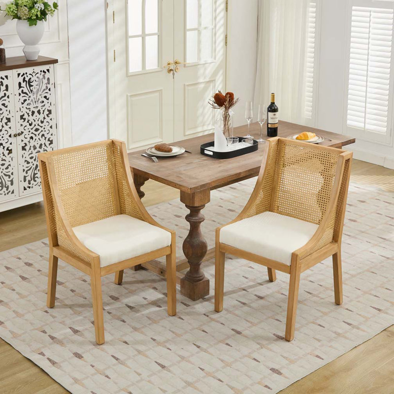 Chaises de salle à manger en rotin, Beige