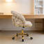 Chaise de bureau rembourrée en velours avec dossier creux-581452967