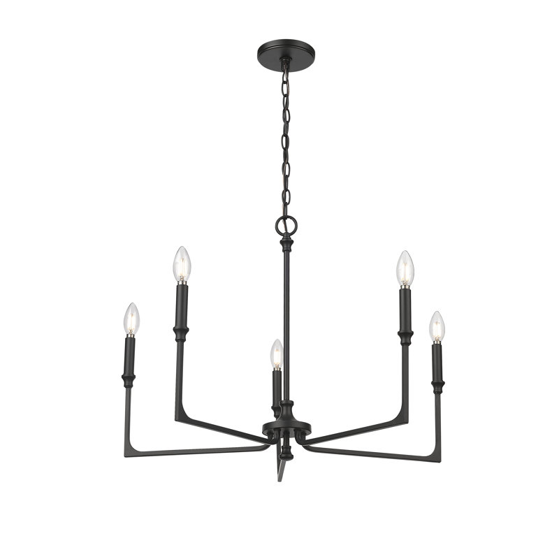 Lustre large de 32 po Azara, 5, Noir mat