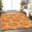 Premium Machine Washable Prisco Orange Rug-1941327863
