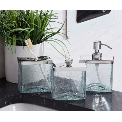 Crackle Bathroom Accessory Set