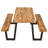 70 In. L X 30 In. W Solid Wood Picnic Table With Bench Umbrella Hole For 6
